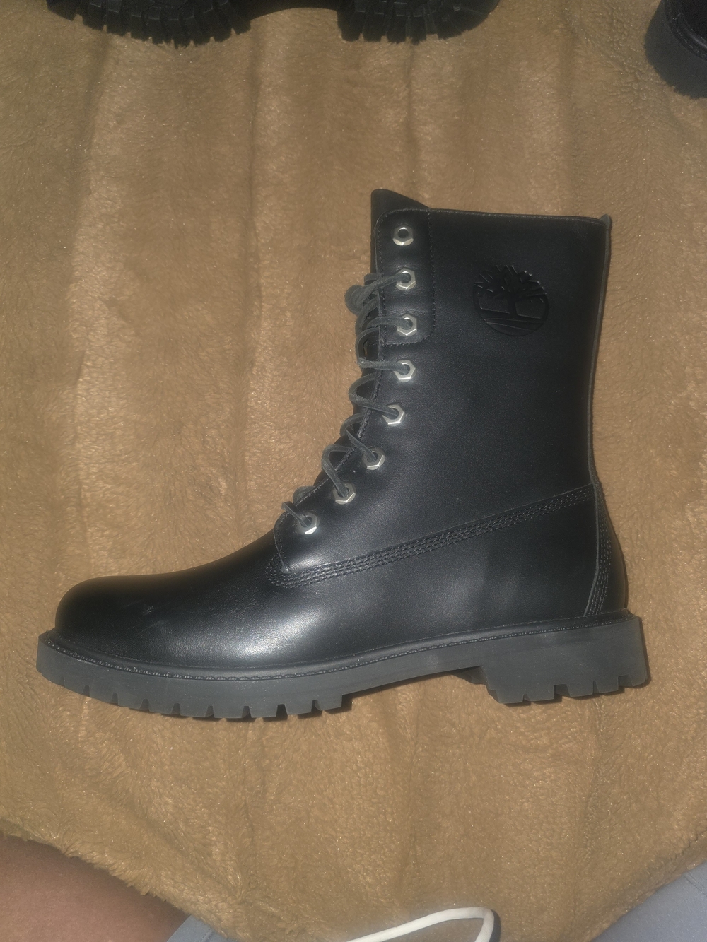 Timberland Women's Black Leather High-Top Lace-Up Boot